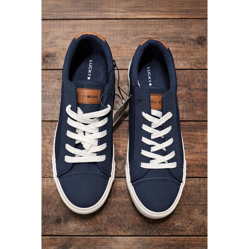 Lucky Brand Scott Mens Sneakers Navy White Low Top Shoes LB-SCOTT-MS Size 10
